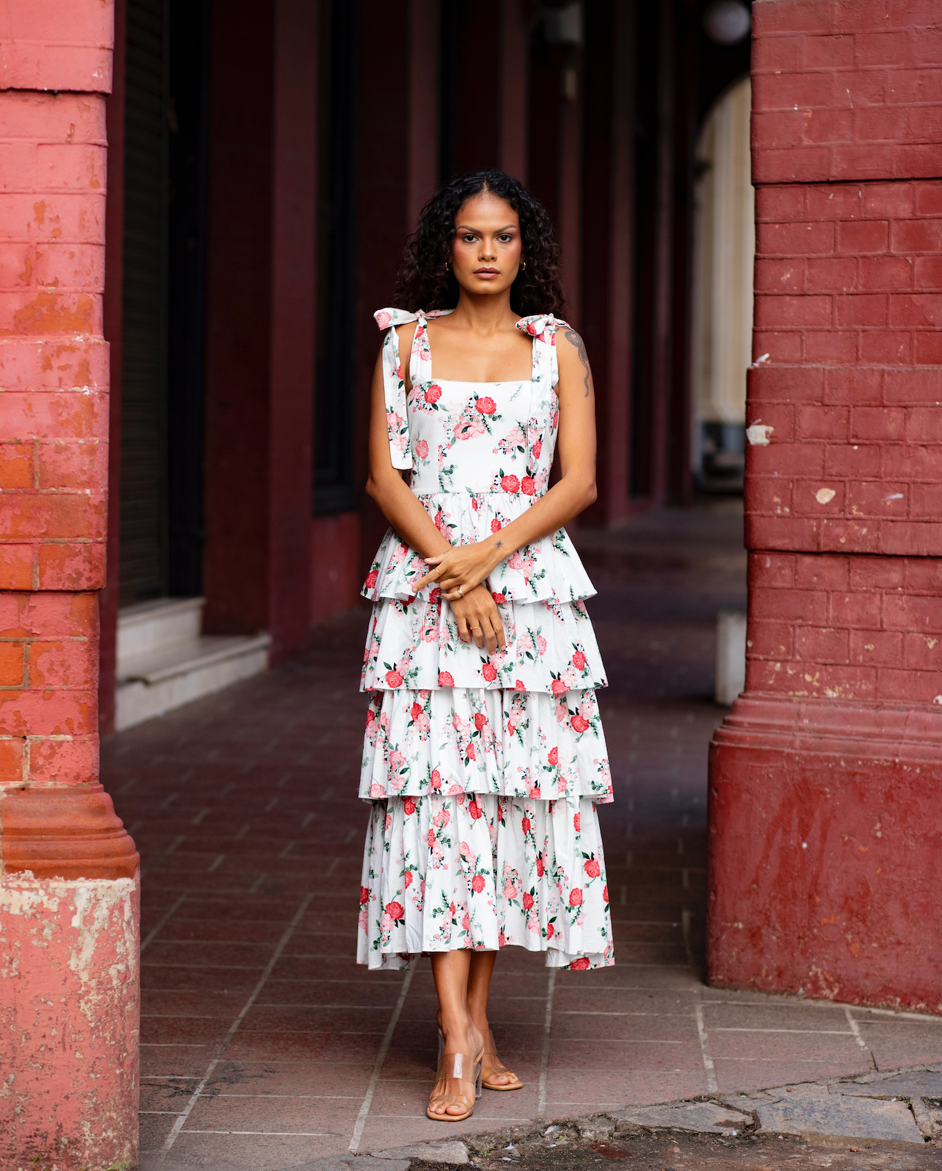 CAMILLIA FLORAL FRILL DRESS