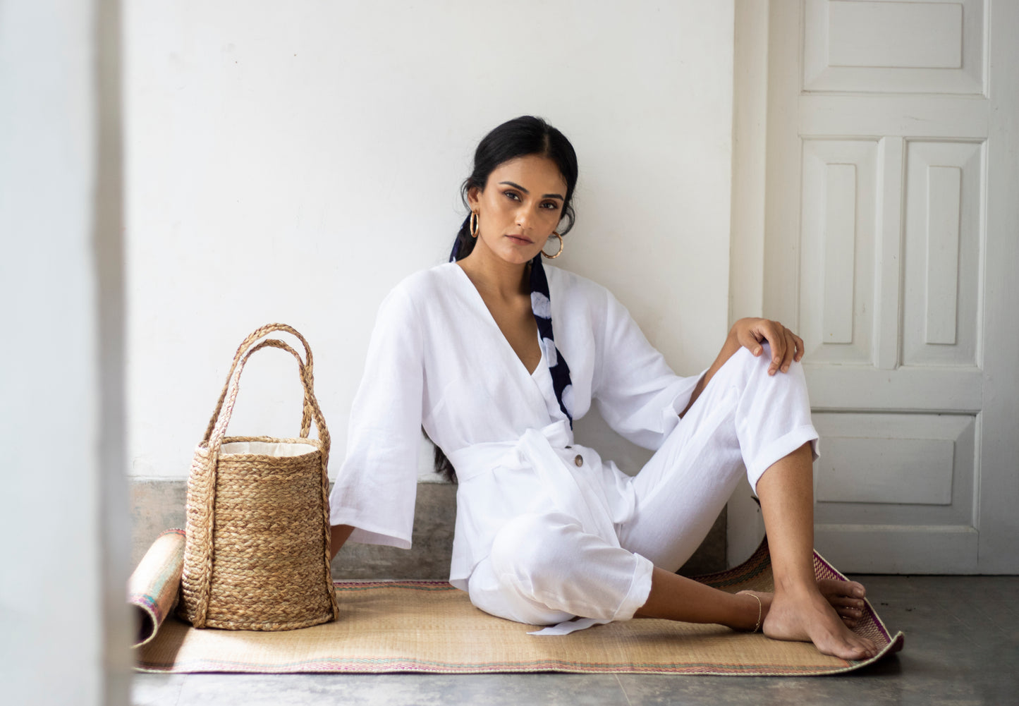 TRAVELLER LONG SLEEVE LINEN TOP