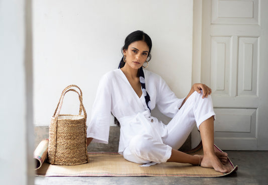 TRAVELLER LONG SLEEVE LINEN TOP