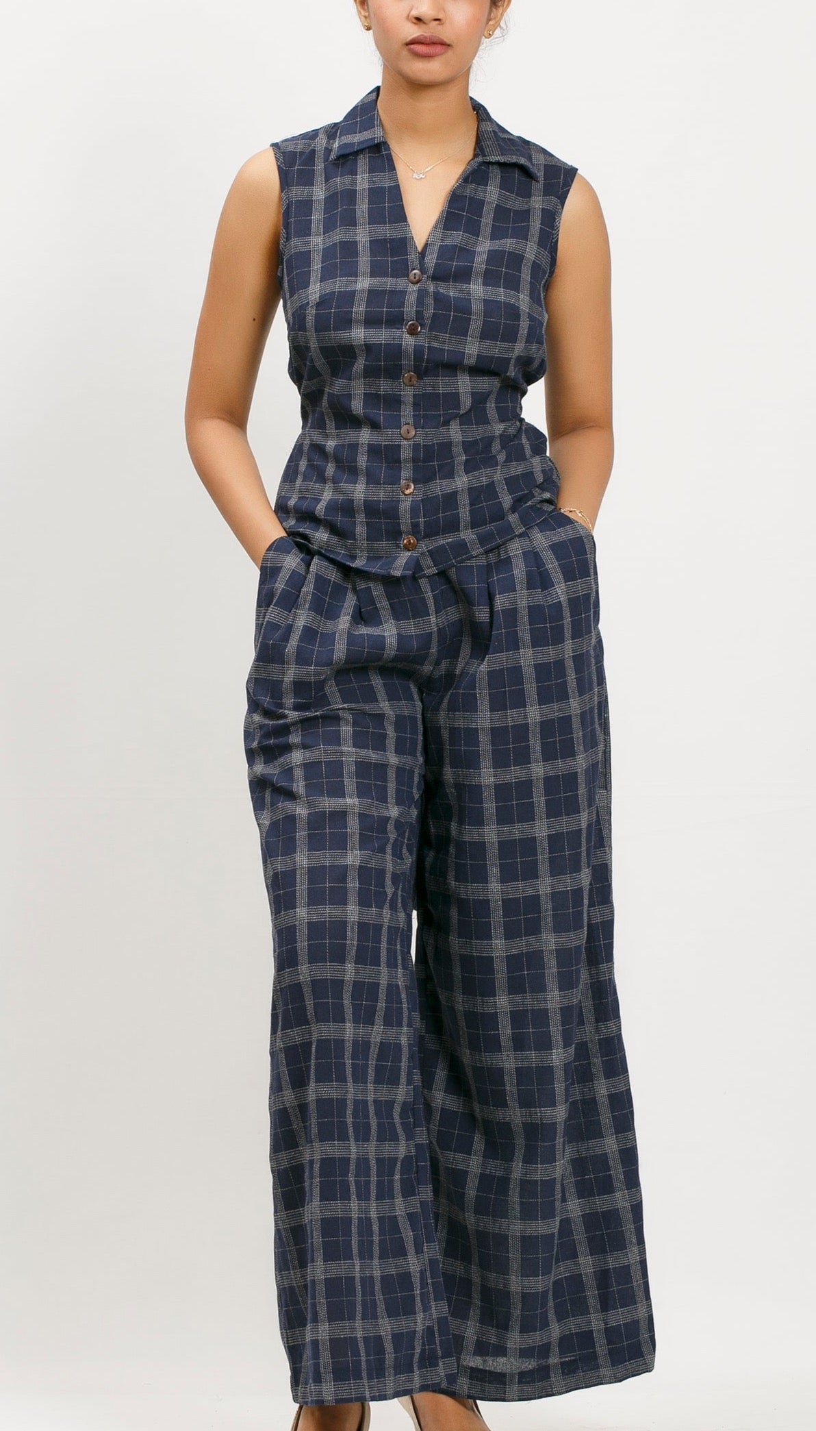 Lola paper-bag elastic waist - wide leg pants