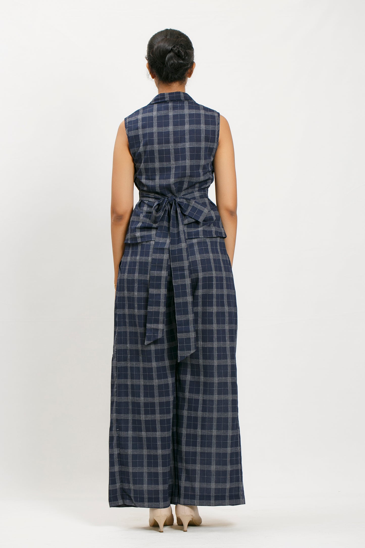 LOLA CHECK LINEN PANTS