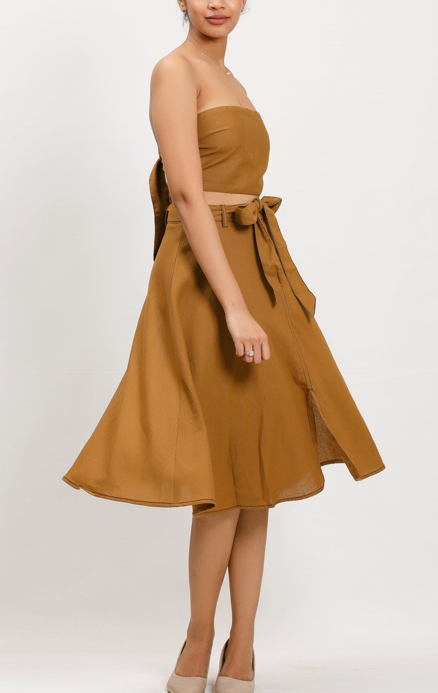 LUANA MIDI LINEN BLEND SKIRT