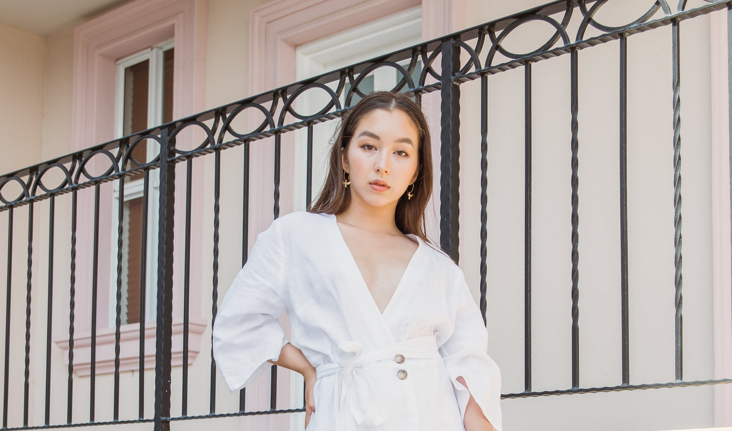 TRAVELLER LONG SLEEVE LINEN TOP