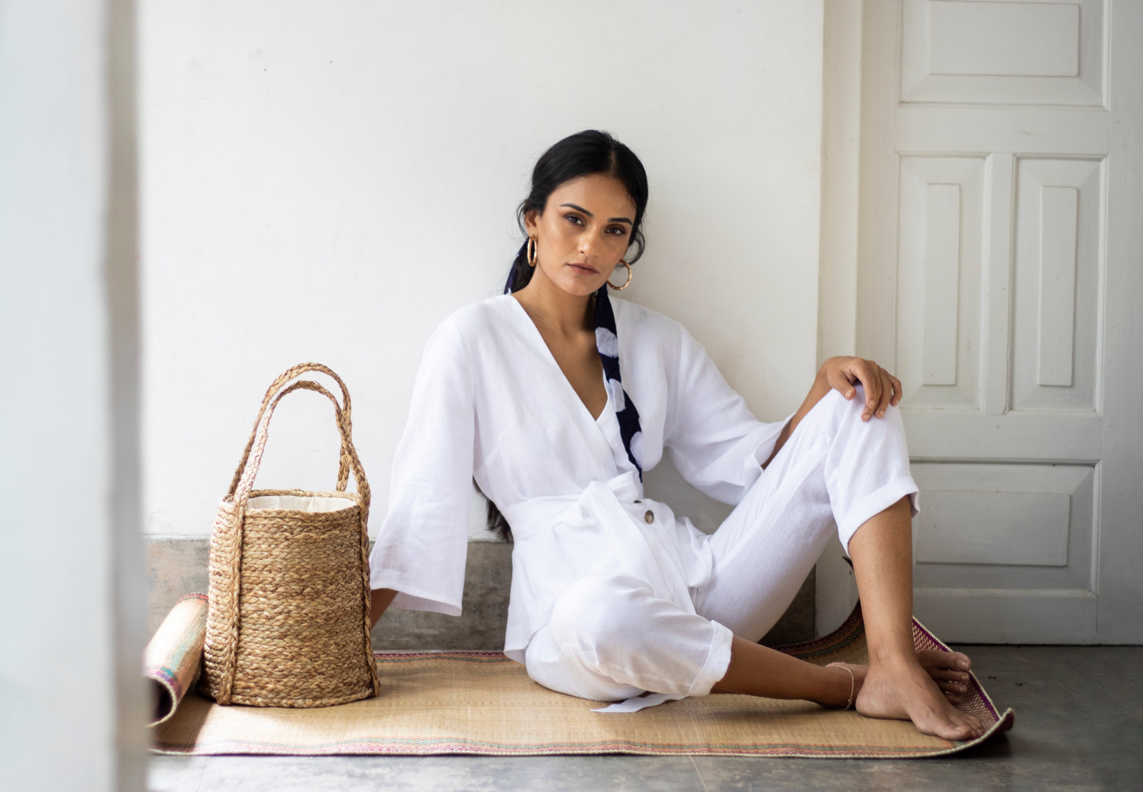 TRAVELLER LONG SLEEVE LINEN TOP